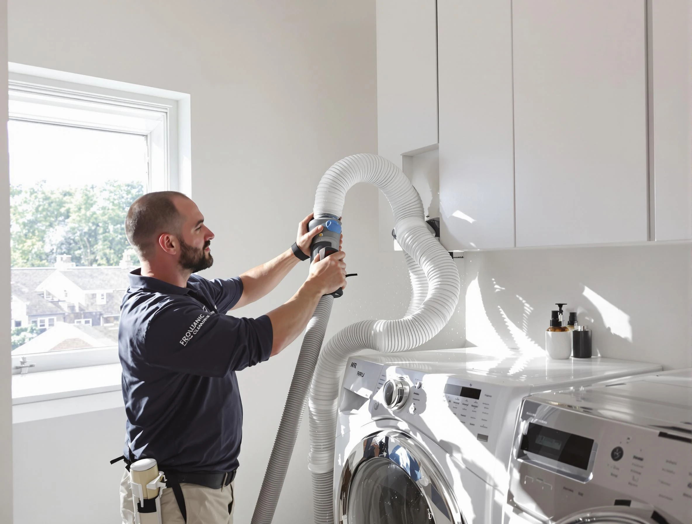 Certified Scottdale Dryer Vent Cleaning technician performing dryer vent cleaning in Scottdale