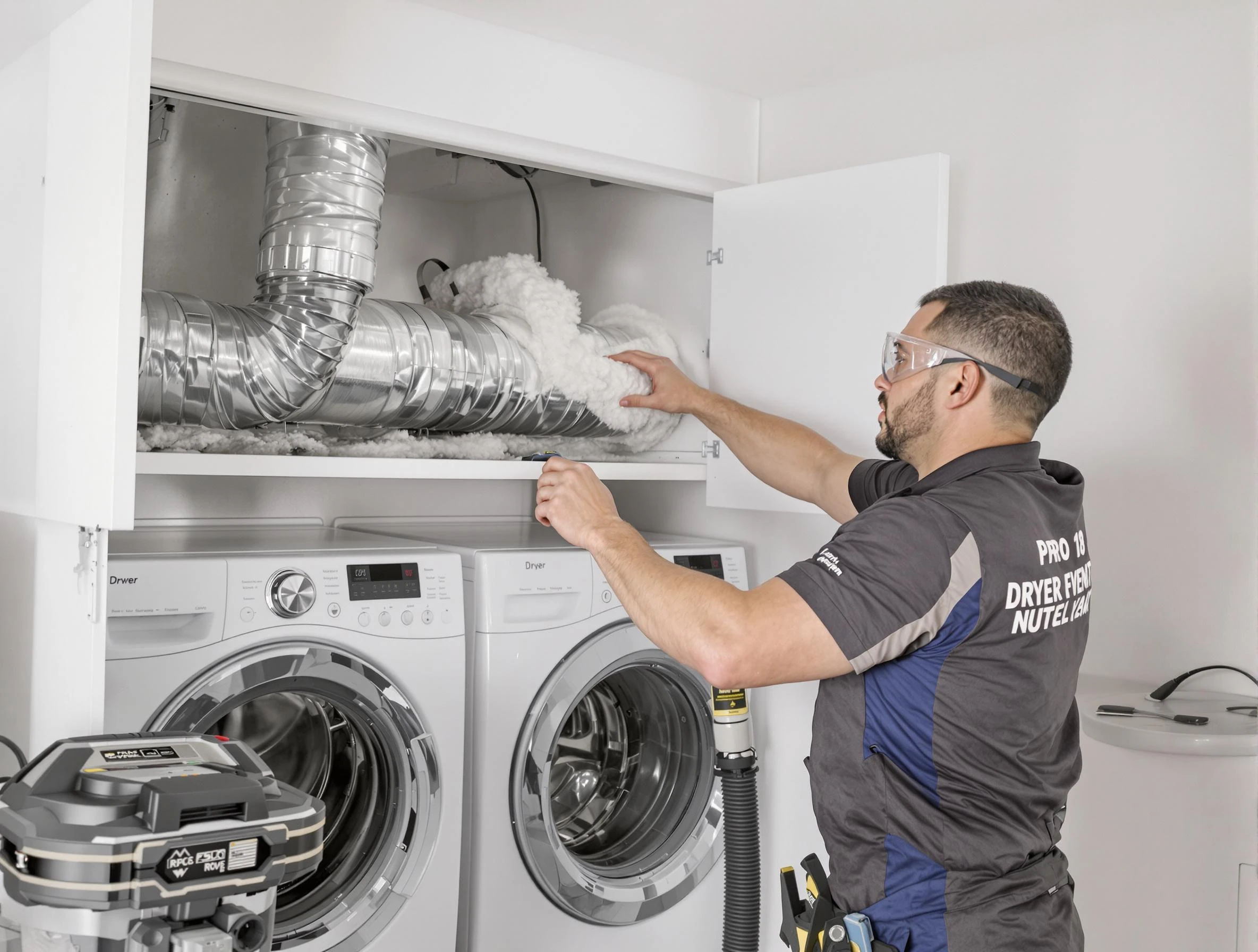 Scottdale Dryer Vent Cleaning certified technician performing specialized gas dryer vent cleaning in Scottdale