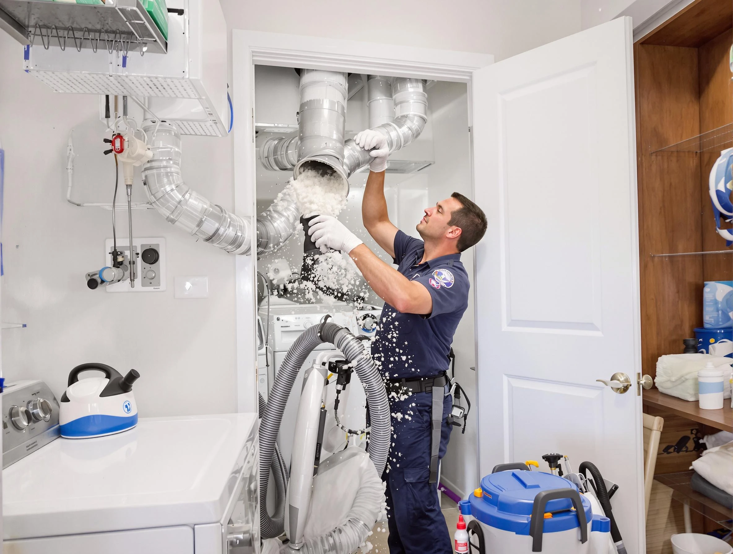 Scottdale Dryer Vent Cleaning technician delivering thorough residential dryer vent cleaning service in Scottdale